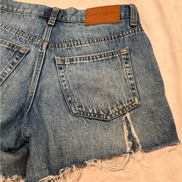 Lucky Brand Women's Ripped Blue Jean Shorts - Picture 3 of 8